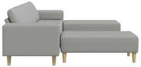 vidaXL Καναπές σαλονιού 3 pcs Σκίουρος Γκρί Πολυεστέρας