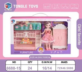 Σετ κούκλα με αξεσουάρ σπιτιού - 6688-15-DIY - 917466