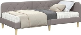 vidaXL Κρεβάτι Γωνίας Taupe 90 x 200 cm ύφασμα