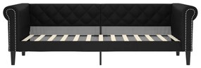 Καναπές Κρεβάτι Μαύρο 100 x 200 εκ. από Συνθετικό Δέρμα - Μαύρο