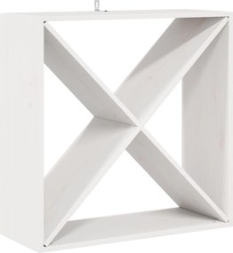vidaXL Ράφι Κρασιού 2 pcs Λευκό 62 x 25 x 62 cm Στερεά ξυλεία πεύκου