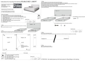 Κρεβάτι με Πάτωμα Libert Fylliana Μπέζ 220x170x110 εκ.