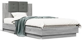 vidaXL Πλαίσιο Κρεβατιού με Κεφαλάρι Γκρι Sonoma 90x200 εκ. Επεξ. Ξύλο