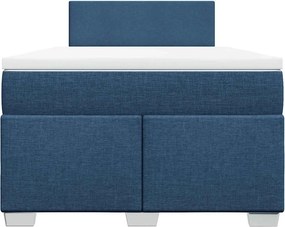 vidaXL Κρεβάτι Boxspring με Στρώμα Μπλε 120x190 εκ. Υφασμάτινο