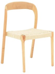 Tavrine chair rope-rubberwood in natural color 47x59x78cm 47x59x78 εκ.