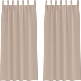 vidaXL Κουρτίνες Μαύρης Ύφανσης με Δαχτυλίδια 2 pcs Taupe