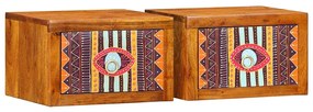 vidaXL Κομοδίνο 2 pcs Καφέ 35 x 30 x 22 εκ. Μασίφ ξύλο ακακίας