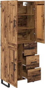 vidaXL Highboard 2 pcs Παλιό ξύλο 69,5 x 34 x 180 εκ.