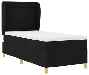 vidaXL Κρεβάτι με Στρώμα Μαύρο 80x200 cm Υφασμάτινο