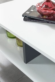 Τραπεζάκι Σαλονιού Λευκό / Ανθρακί SOBAN 100x56x20
