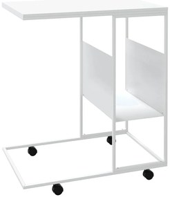 vidaXL Βοηθητικό Τραπέζι με Ρόδες Λευκό 55x36x63,5 εκ. Επεξεργ. Ξύλο