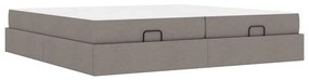 vidaXL Σκελετός Κρεβατιού με αποθήκευση Taupe 200 x 200 cm ύφασμα