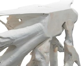 Κονσόλα Lyle pakoworld χειροποίητη μασίφ ξύλο λευκό 100x38x80εκ