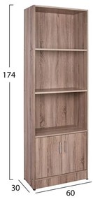 ΒΙΒΛΙΟΘΗΚΗ ΜΕΛΑΜΙΝΗΣ HAYDEN HM2269.02 ΣΕ ΧΡΩΜΑ SONAMA 60x30x174Υεκ.