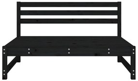 vidaXL Καναπές Κήπου Μεσαίος Μαύρος 120 x 80 εκ. από Μασίφ Ξύλο Πεύκου