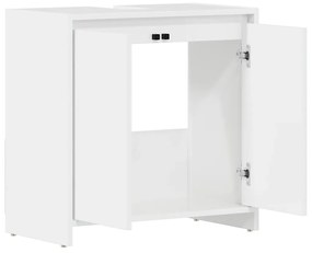 vidaXL Ντουλάπι Νιπτήρα Γυαλιστερό Λευκό 60 x 33 x 61 εκ. Επεξ. Ξύλο