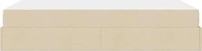 vidaXL Σκελετός κρεβατιού με στρώμα με στρώμα 2 pcs Κρεμ ύφασμα