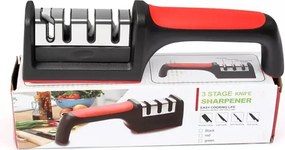 Ακονιστήρι μαχαιριών TOOL-0080, 4 επιπέδων, μαύρο &amp; κόκκινο