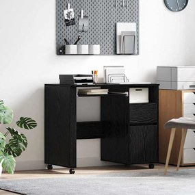 vidaXL Γραφείο με Ρόδες Μαύρη Οξυά 91 x 50 x 77 εκ. Επεξεργασμένο ξύλο