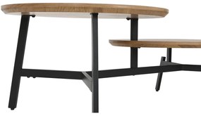 Τραπεζάκι Καφέ Home ESPRIT Μαύρο Φυσικό 115 x 60 x 40,5 cm