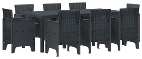 Σέτ φαγητού για κήπο 9 pcs Ανθρακί Πολυπροπυλένιο