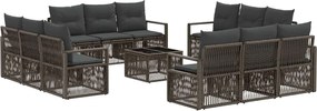 vidaXL Σετ Καναπέ Κήπου 13 pcs Γκρι συνθετικό ρατάν