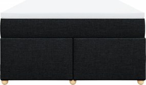 vidaXL Κρεβάτι Boxspring με Στρώμα Μαύρο 160x200 εκ. Υφασμάτινο