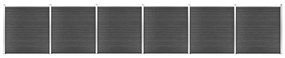 Σετ Πάνελ Περίφραξης Μαύρο 1045 x 186 εκ. από WPC