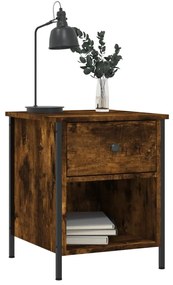 vidaXL Κομοδίνο Καπνιστή Δρυς 40 x 42 x 50 εκ. από Επεξεργασμένο Ξύλο