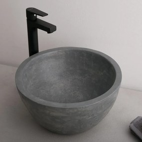 Tema Stone Anthracite Ø40 - Επιτραπέζιος Νιπτήρας με Υφή Πέτρας