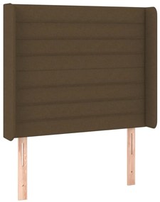 vidaXL Κρεβάτι Boxspring με Στρώμα &amp; LED Σκ.Καφέ 90x200 εκ. Υφασμάτινο