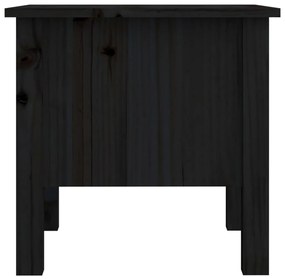 Βοηθητικά Τραπέζια 2 τεμ. Μαύρος 40x40x39 εκ. Μασίφ Ξύλο Πεύκου - Μαύρο
