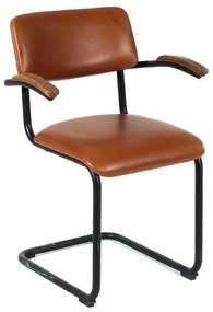 Artekko Artekko Vrozdiox Καρέκλα Μεταλλική με Δέρμα (56x52x83)cm 717-0018