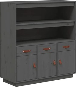 vidaXL Ντουλάπι Γκρι 100 x 40 x 108,5 εκ. από Μασίφ Ξύλο Πεύκου