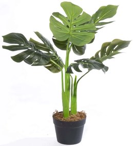 Τεχνητό Φυτό Μονστέρα Leafy 7211-6 70cm Green Supergreens Πολυαιθυλένιο
