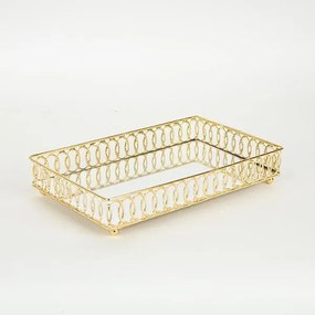 ΔΙΣΚΟΣ ΜΕΤΑΛΛΙΚΟΣ ΜΕ ΚΑΘΡΕΦΤΗ ΧΡΥΣΟΣ 24x12.5x4.5cm|752-16027