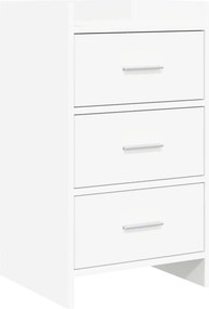 vidaXL Κομοδίνα Λευκό 40 x 36 x 70 εκ. Επεξεργασμένο Ξύλο