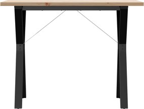 vidaXL Τραπέζι Τραπεζαρίας Πλαίσιο Y Μασίφ Πεύκο/Ατσάλι