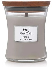 Κερί Αρωματικό Σε Βάζο Fireside 92106E 9,9x9,9x11,4cm Grey WoodWick Wax
