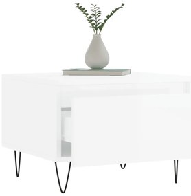 vidaXL Τραπεζάκια Σαλονιού 2 τεμ. Γυαλ. Λευκό 50x46x35 εκ. Επεξ. Ξύλο