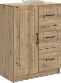 vidaXL Πλαϊνό γραφείο Artisan Δρυς 66 x 34,5 x 87 εκ.