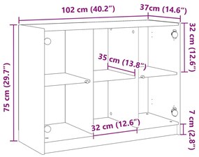 Ντουλάπι Παλαιό Ξύλο 102x37x75,5 εκ. από Επεξεργασμένο Ξύλο - Καφέ