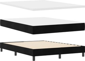 vidaXL LED Κρεβάτι με βάθρο με στρώμα Μαύρο 140 x 190 cm Βελούδο