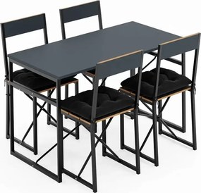 Stewehome Σετ Τραπεζιού και Καρεκλών Πεύκο / Με Μαξιλάρια / 4 Ατόμων 60x120 cm
