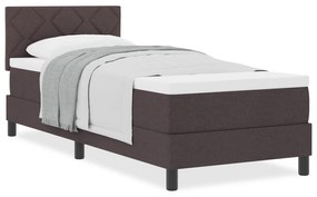 vidaXL Κρεβάτι Σπάλας με Στρώμα Σκοτεινό Καφέ 80x200 cm Υφασμάτινο