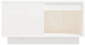 Τραπεζάκι Σαλονιού Λευκό 60x61x32,5 εκ από Μασίφ Ξύλο Πεύκου - Λευκό