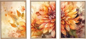 Decorative Framed MDF Painting (3 Pieces) Huhu220 - 50 x 70 Multicolor