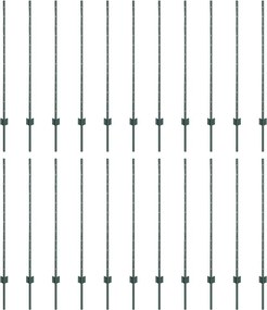 vidaXL Στύλος Περιφράξεων 22 pcs Πράσινο 160 cm Ατσάλι