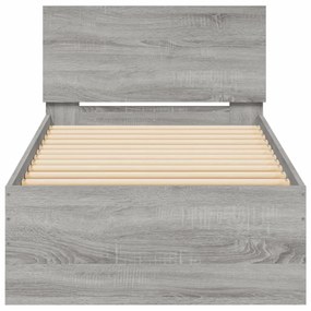 vidaXL Πλαίσιο Κρεβατιού με Κεφαλάρι Γκρι Sonoma 90x190 εκ. Επεξ. Ξύλο