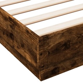 vidaXL Πλαίσιο Κρεβατιού Καπνιστή Δρυς 140x200 εκ. Επεξεργασμένο Ξύλο